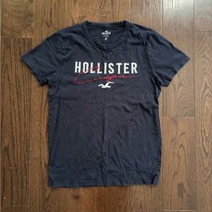Hollister Navy Tee with Red Script
